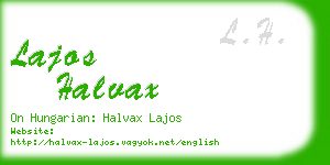 lajos halvax business card